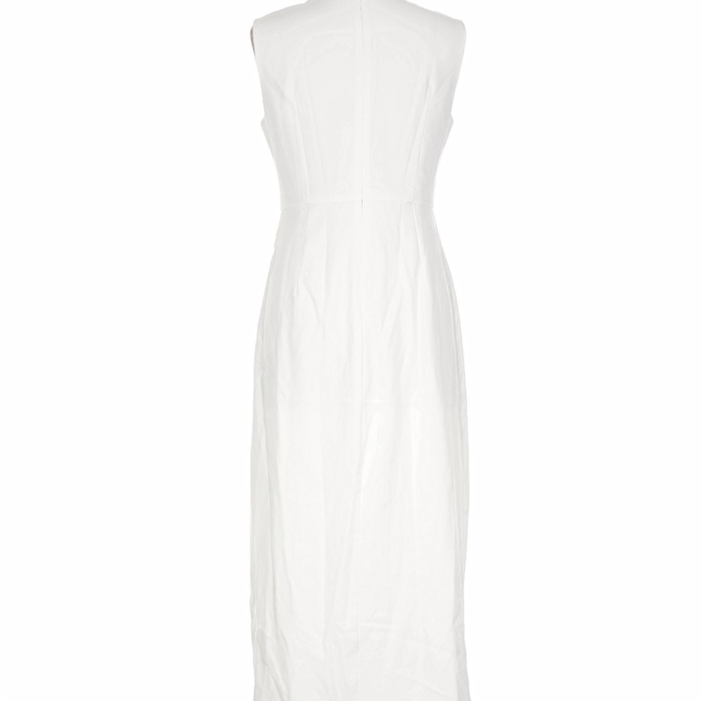 Commense Elegant White Sleeveless Peplum Pleated Maxi Dress - Picture 3 of 3